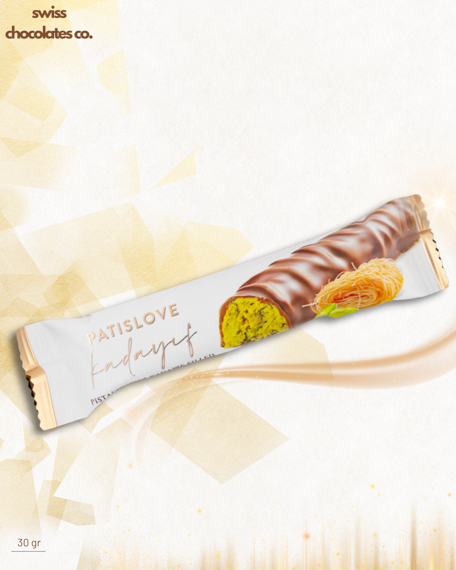 Patis Love Dubai-Style Chocolate – 30g | Pistachio & Knafeh Filled Gourmet Treat