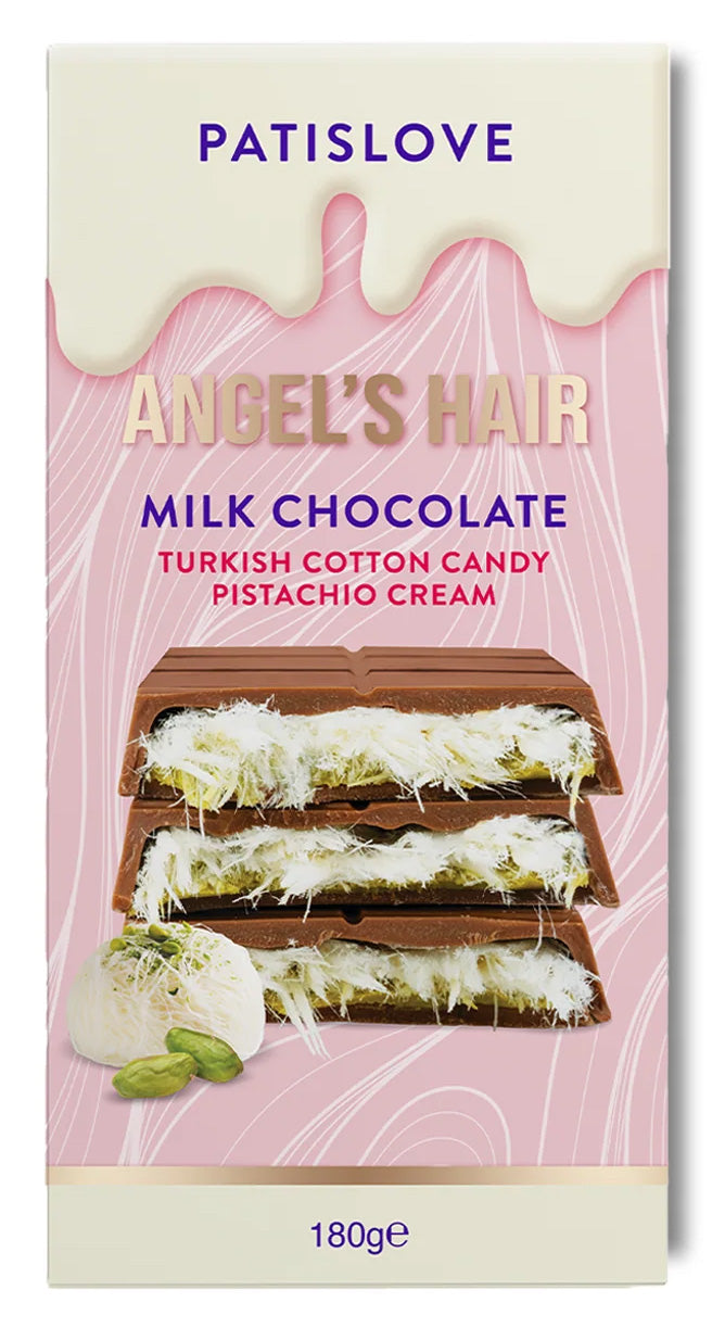 Patis Love Angel’s Hair Milk Chocolate Turkish Cotton Candy Pistachio Cream 180g